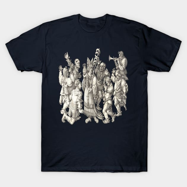 Morris Dancers Of The Middle Ages Cut Out T-Shirt by taiche